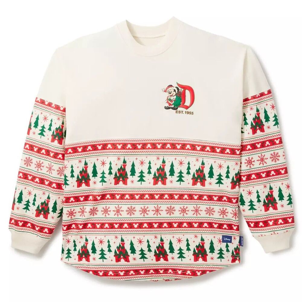 Santa Mickey Mouse Large ''Disneyland" Fair Isle Spirit Jersey for Adults Disney